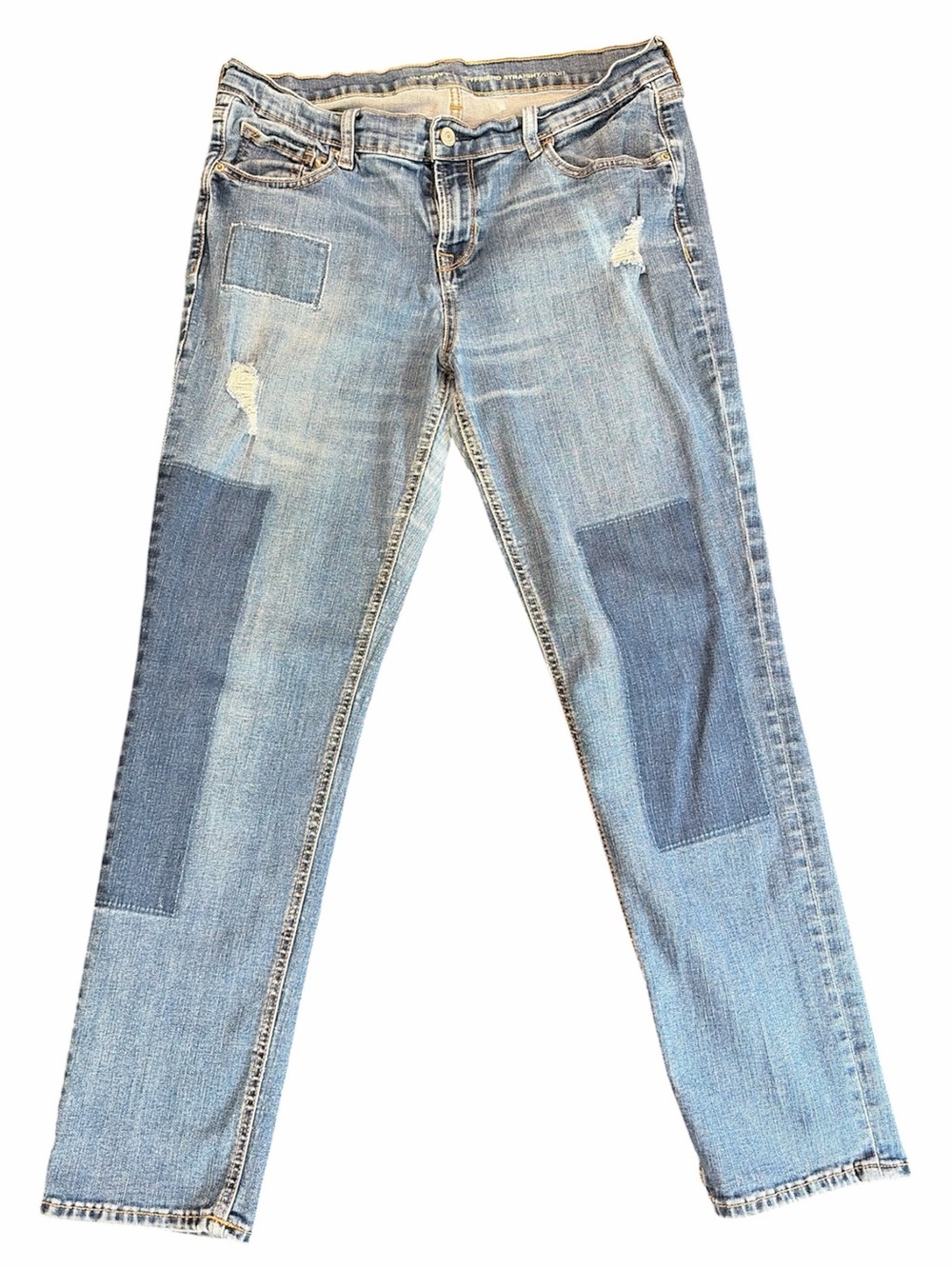 Light Blue Patchwork Women's Jeans